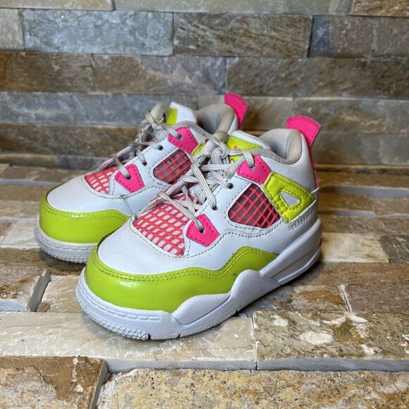 Air Jordan 4 GS Lemon Venom Shoes Toddler Size 6 CV7807-100 - Picture 4 of 11